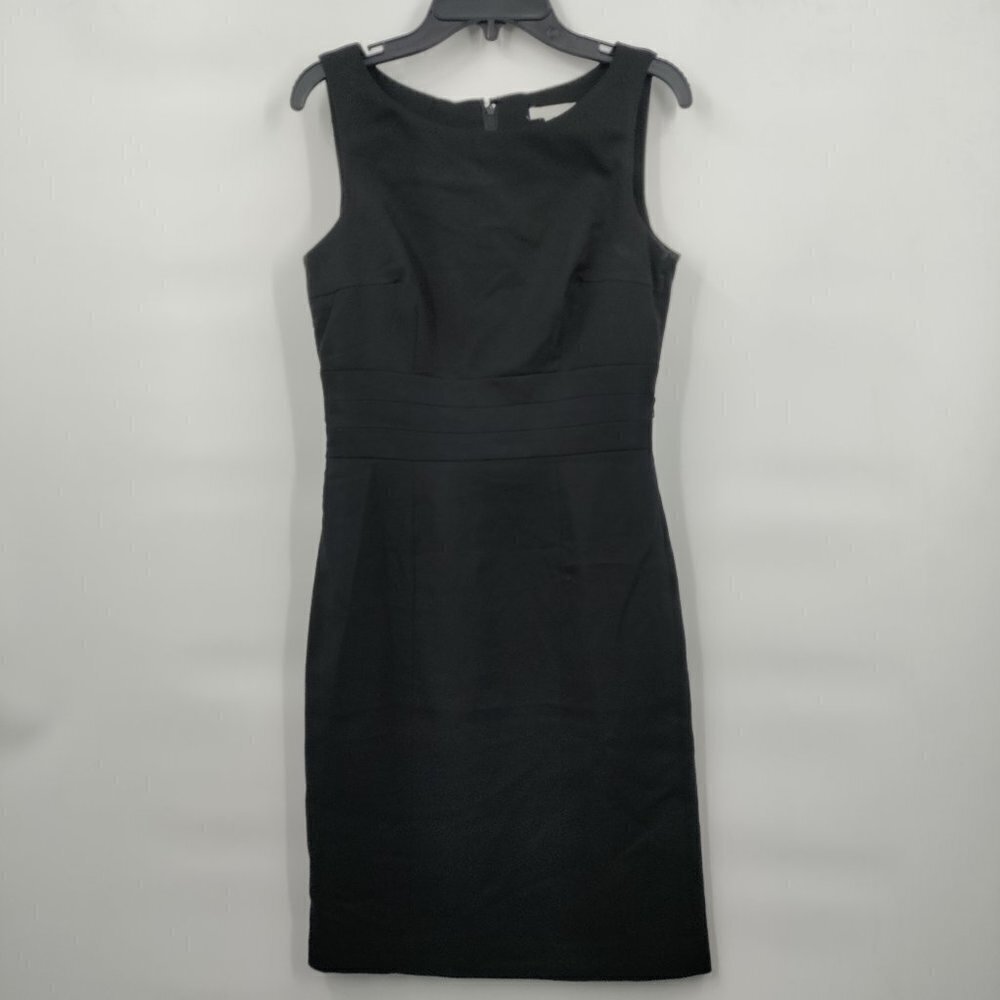 H&M Sleeveless Boat Neck Classic Structured Fitted Mini Dress Size 4 Women Black
